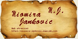 Miomira Janković vizit kartica